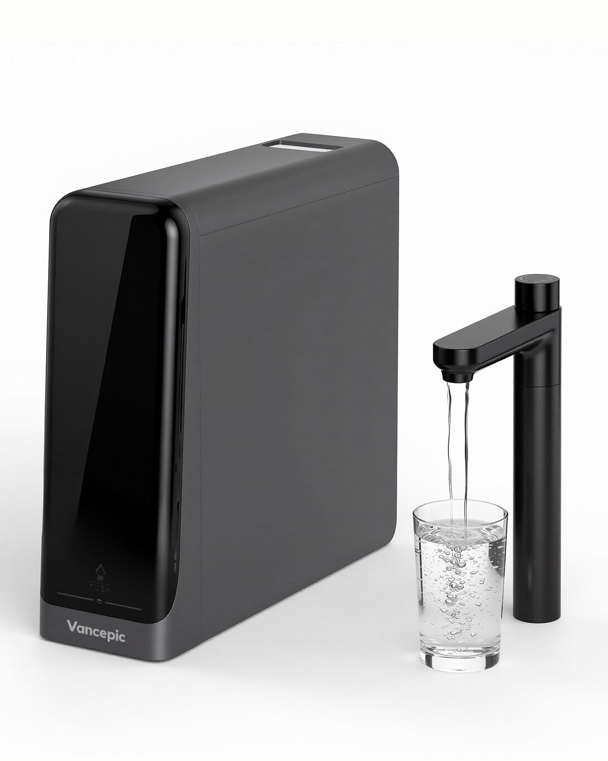 Vancepic QR600 Under Sink Osmosis Water Filter System, 600GPD RO Water Purifier with Faucet, Touch Control, 2:1 Pure to Drain Ratio, Fast Flow Rate 0.42 GPM for Kitchen, Includes Leak Detection