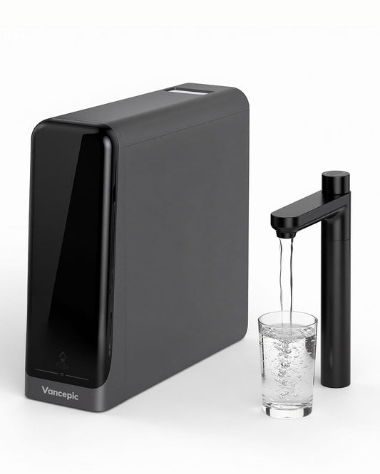 Vancepic QR600 Under Sink Osmosis Water Filter System, 600GPD RO Water Purifier with Faucet, Touch Control, 2:1 Pure to Drain Ratio, Fast Flow Rate 0.42 GPM for Kitchen, Includes Leak Detection