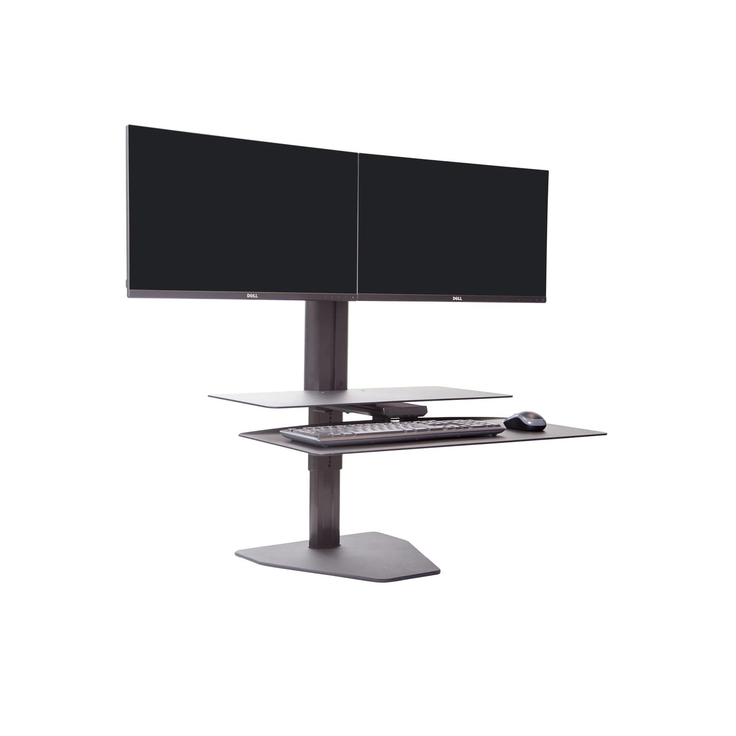 Perfect POSTURE Sit2Stand Standing Desk Converter with Dual Monitor Mount – 18” Height Adjustable Sit-Stand Workstation – Black