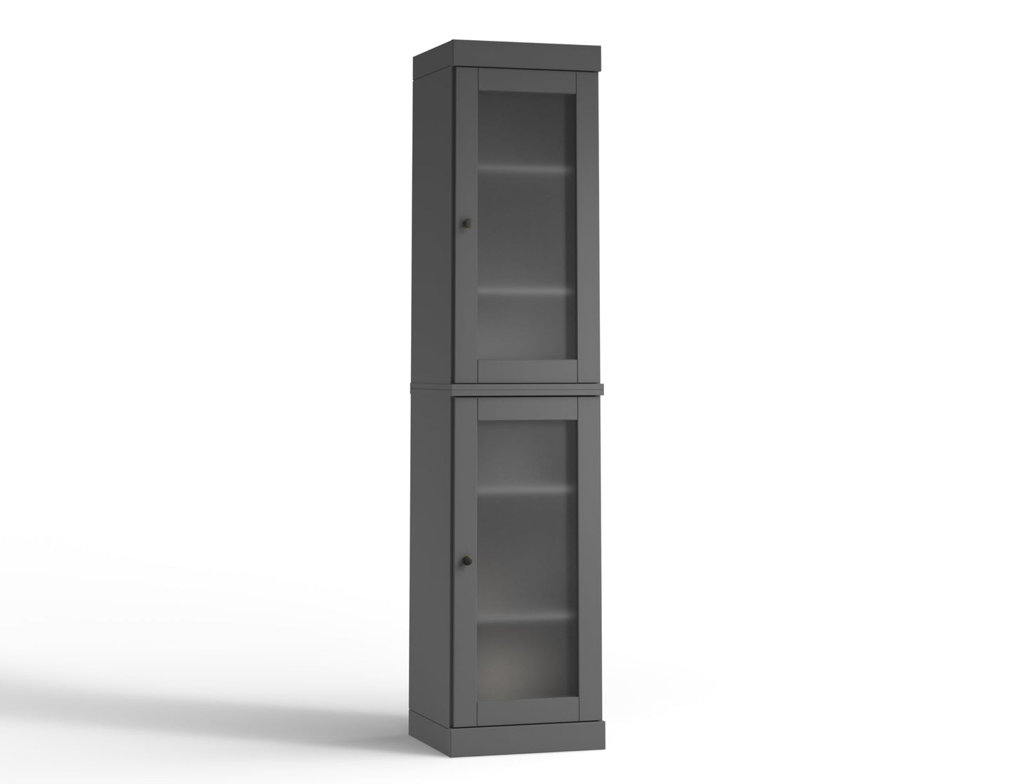 Palace Imports 100% Solid Wood 16.5"" Bathroom Storage Cabinet with Frosted Glass Doors & Adjustable Shelves