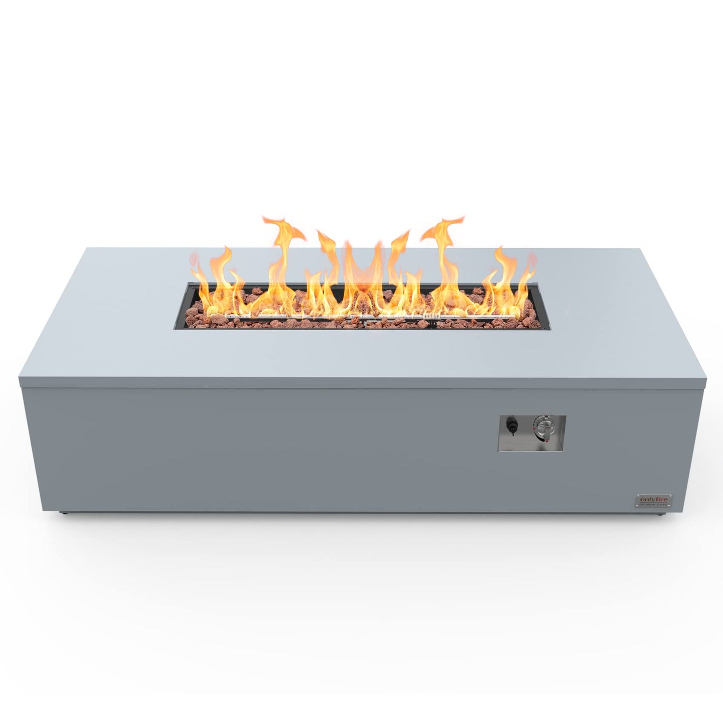 ONLYFIRE OUTDOOR LIVING Premium 60” Outdoor Fire Pit Table with Lava Rocks & 12FT Hose, Large Propane Gas Fire Table, Smokeless Fireplace 60,000BTU for Backyard Patio Villa Bonfire Party, FP014