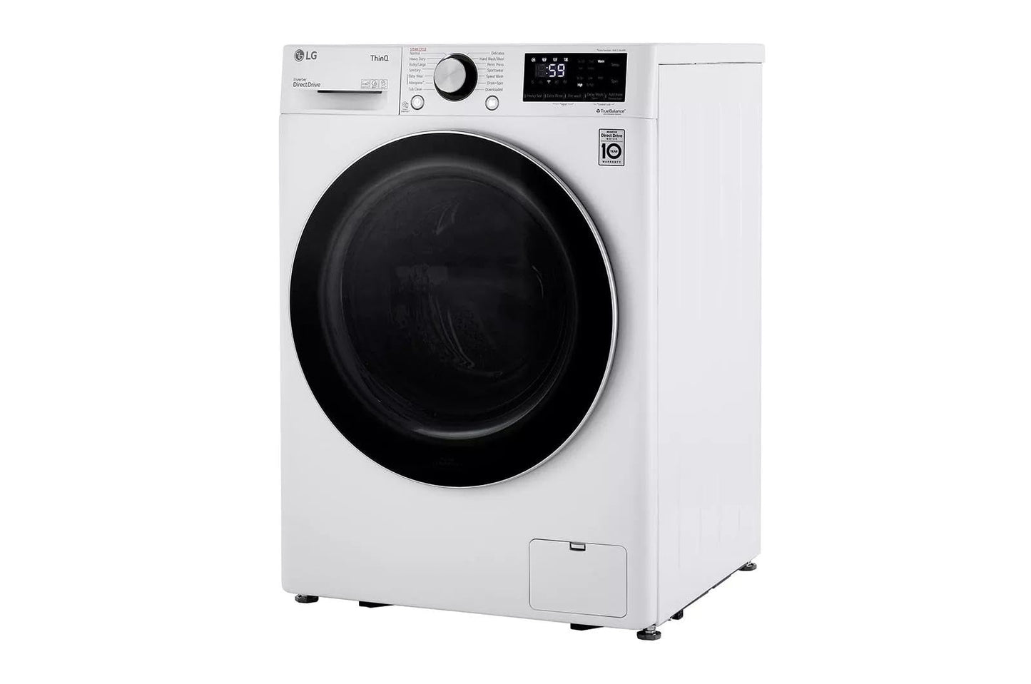 LG 24 in. Wide 2.4 Cu. Ft. Compact Stackable Front-Load Washer – White, Steam Cleaning, AI Fabric Sensor, Smart Pairing Compatible