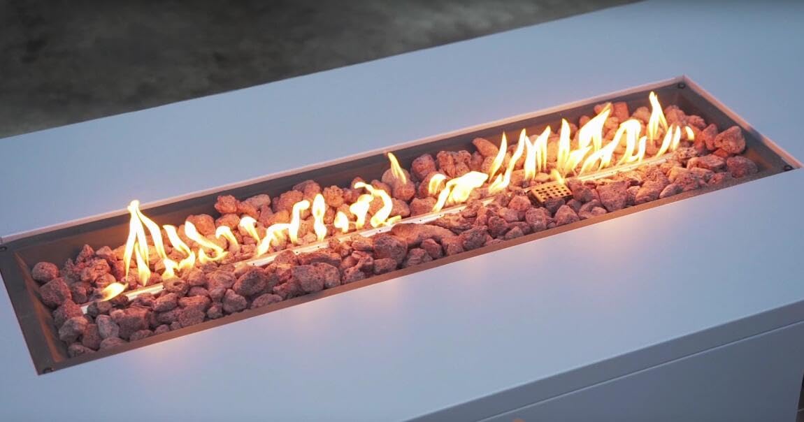 ONLYFIRE OUTDOOR LIVING Premium 60” Outdoor Fire Pit Table with Lava Rocks & 12FT Hose, Large Propane Gas Fire Table, Smokeless Fireplace 60,000BTU for Backyard Patio Villa Bonfire Party, FP014