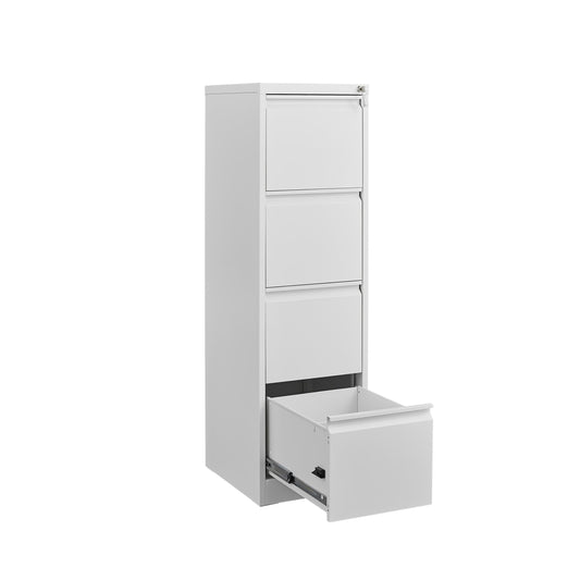 GAOMON 4 Drawer File Cabinet, Vertical Metal Filing Cabinets with Lock Storage Cabinet, Lockable Steel Drawers for Hanging Letter/Legal/F4/A4 Files, Home Office Use White