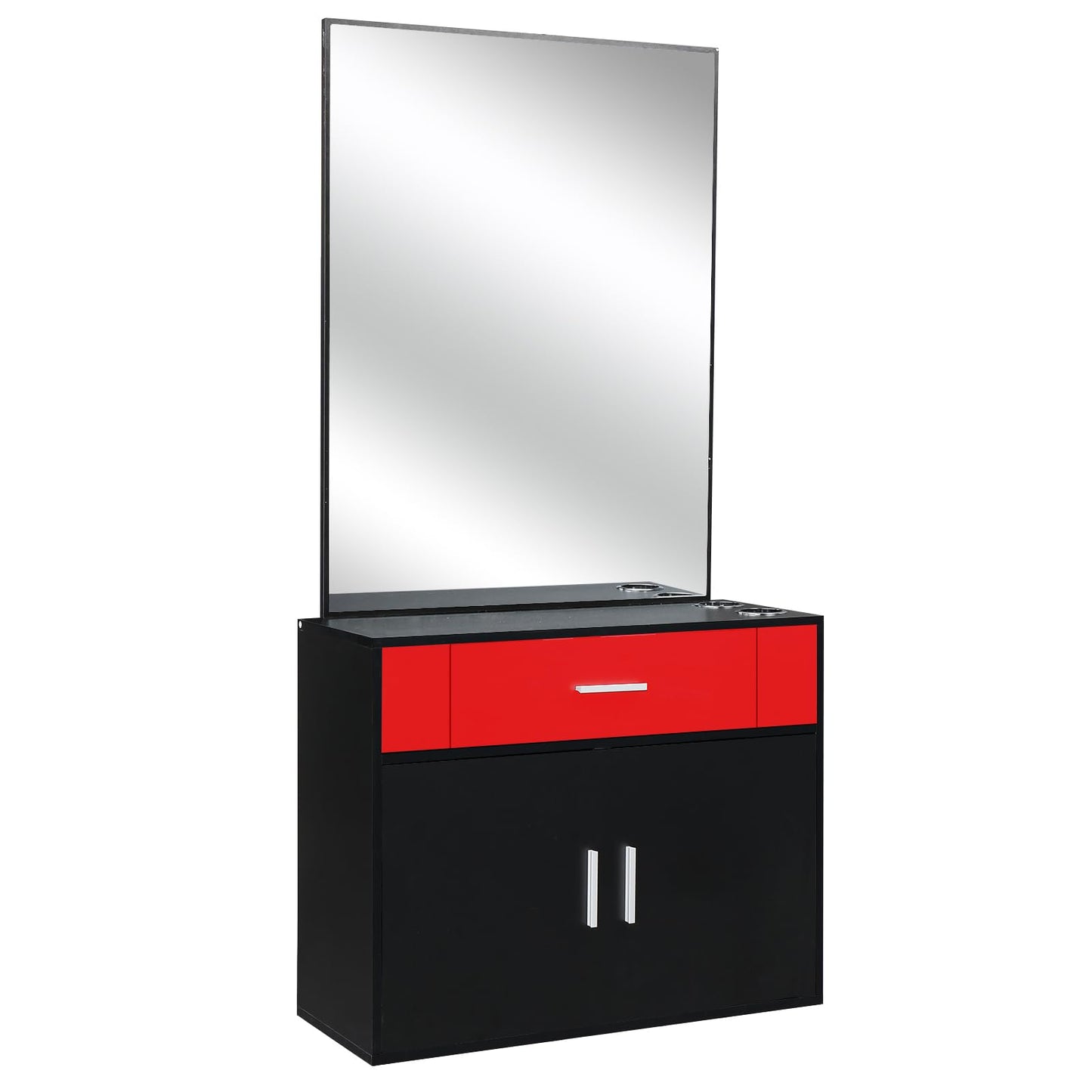 Storage Cabinets Beauty Spa Furniture Set, Salon Station with Mirror Beauty Salon Spa Equipment,Barber Salon Station Makeup Storage Organizer Hair Styling Beauty Spa Equipment Utility