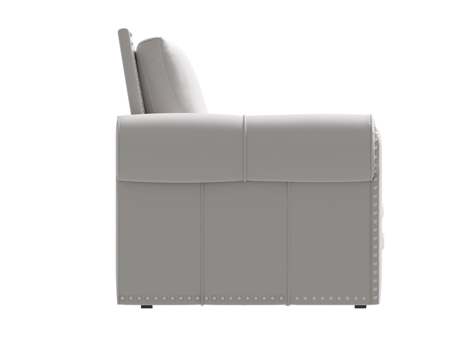 KEIKI 94" Chesterfield 3-in-1 Pull Out Sofa Bed, King Convertible Velvet Sofa with Rolled Arms & Nailhead Trim, 3-Seater Sofa Bed for Living Room, Bedroom or Office, Beige White