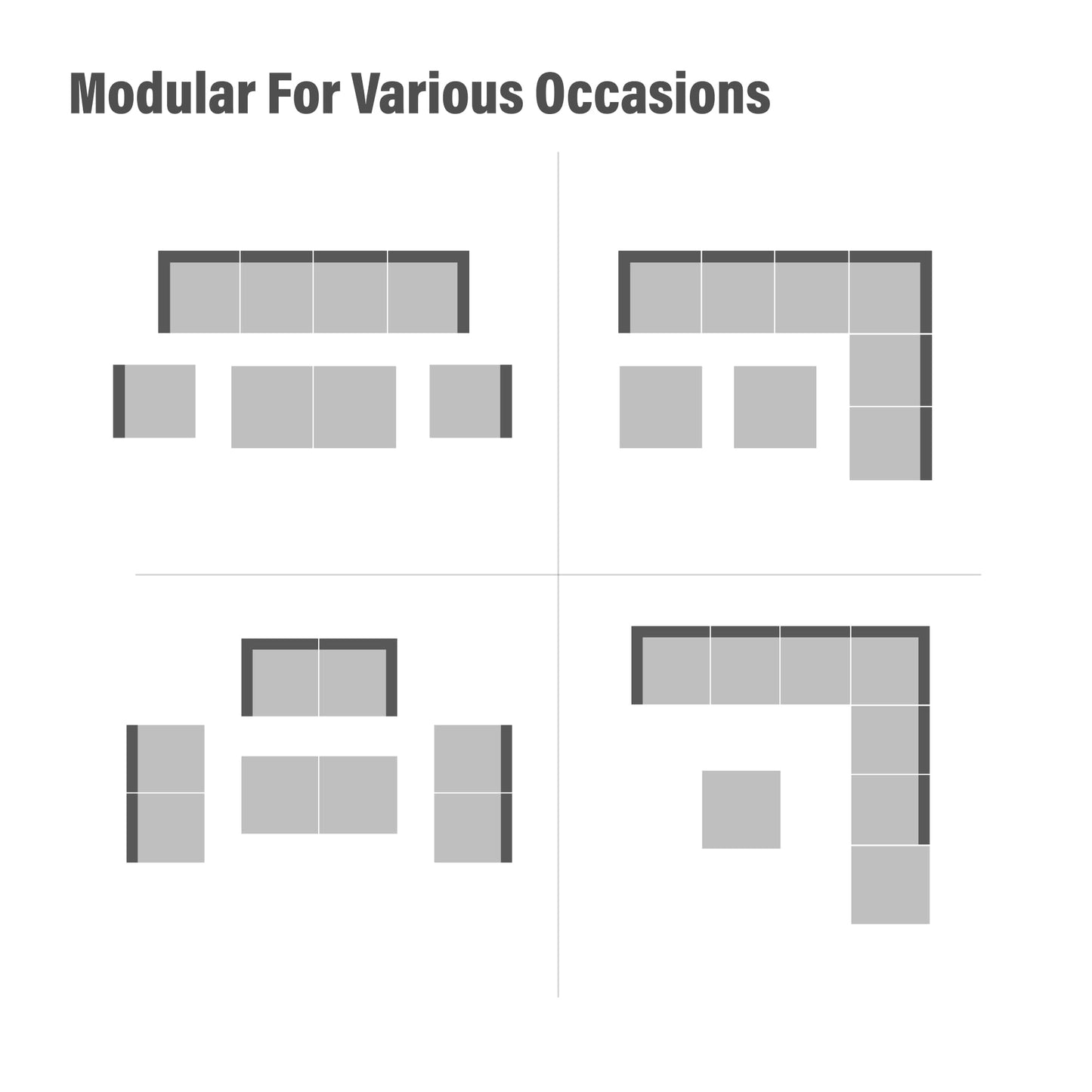 EO Living 8-Piece Patio Furniture Set, Outdoor Sectional Sofa PE Rattan Outdoor Patio Furniture with Thick Cushions, All Weather Patio Conversation Sets for Garden, Poolside, Backyard(Grey)