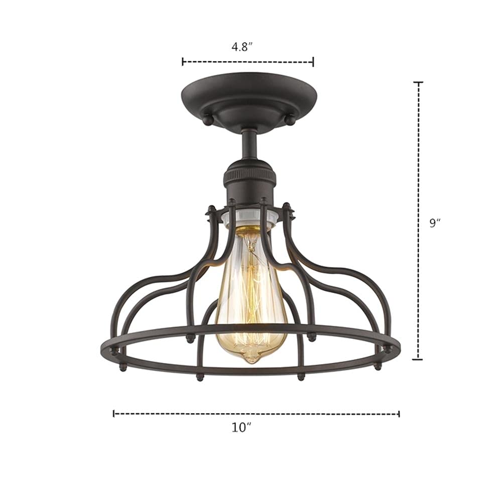 Chloe Lighting Jaxon 1 Light Semi-Flush Ceiling Fixture 10in Wide Rubbed Bronze Model CH2D004RB10-SF1