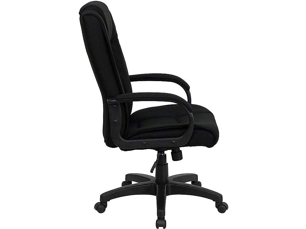 Flash Furniture Jessica High Back Black Fabric Executive Swivel Office Chair with Arms