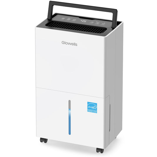 4500 Sq.ft Energy Star Dehumidifier for Home Basement, Glowells 52 Pints Large Room Dehumidifier with Drain Hose & Water Tank 0.58 Gal, Dehumidifiers with Smart Humidity Control, Auto Defrost
