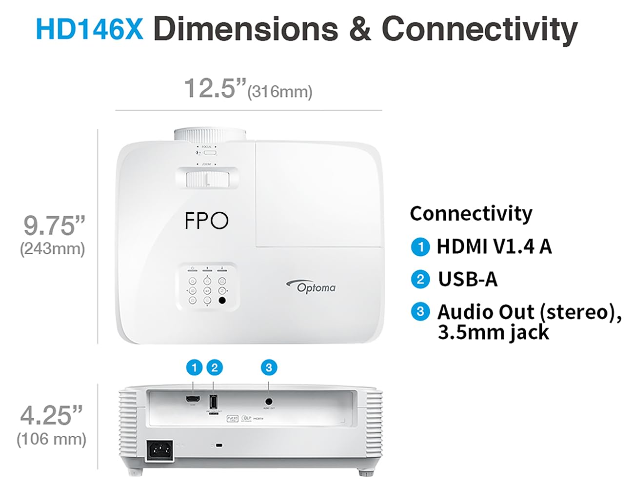 Optoma HD146X 1080P Full HD Vibrant Home Theater Projector