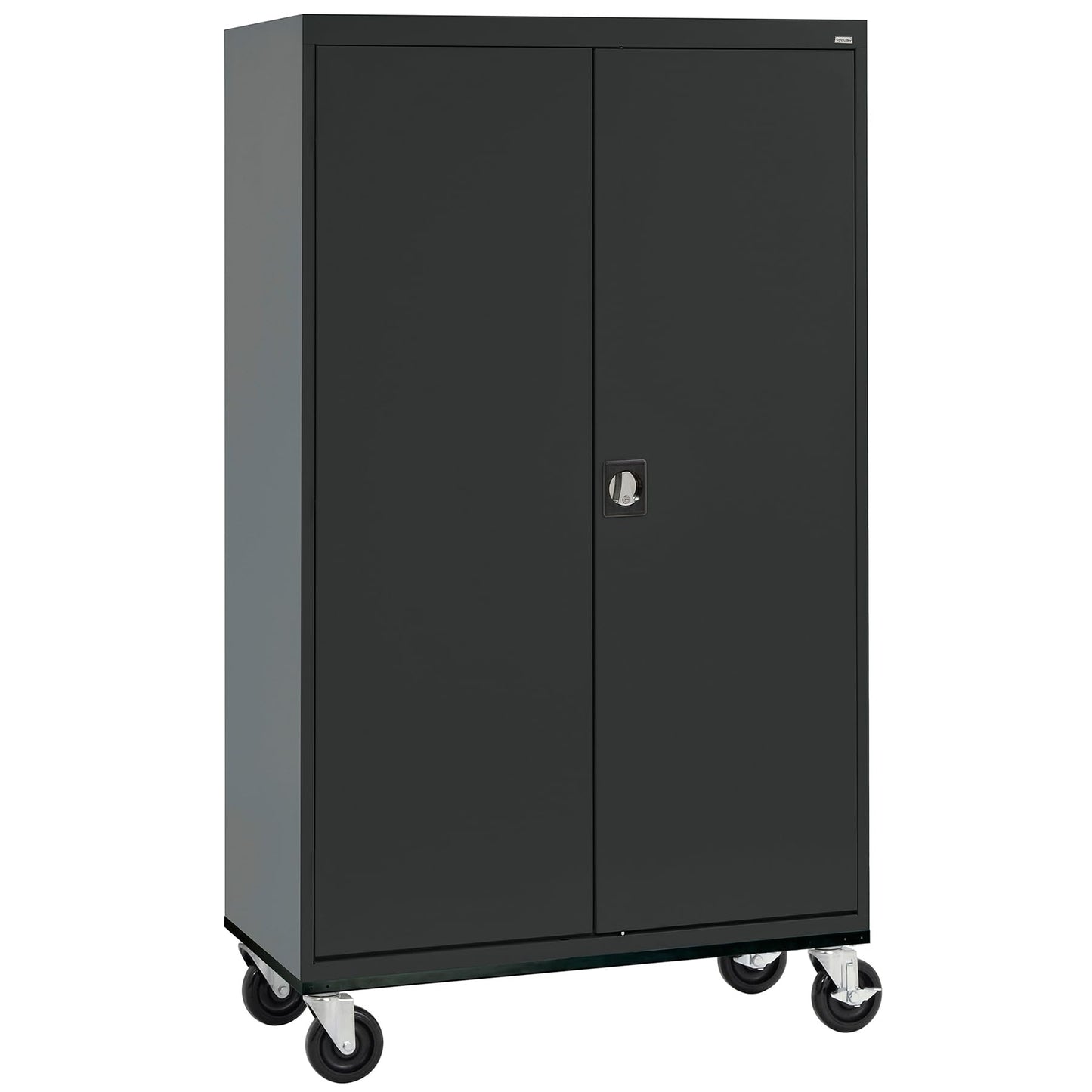Sandusky Lee TA4R462472-09 Transport Series Mobile Storage Cabinet with Wheels, Adjustable Shelves, 230lb Capacity, 24" Depth x 46" Width x 78" Height, Black