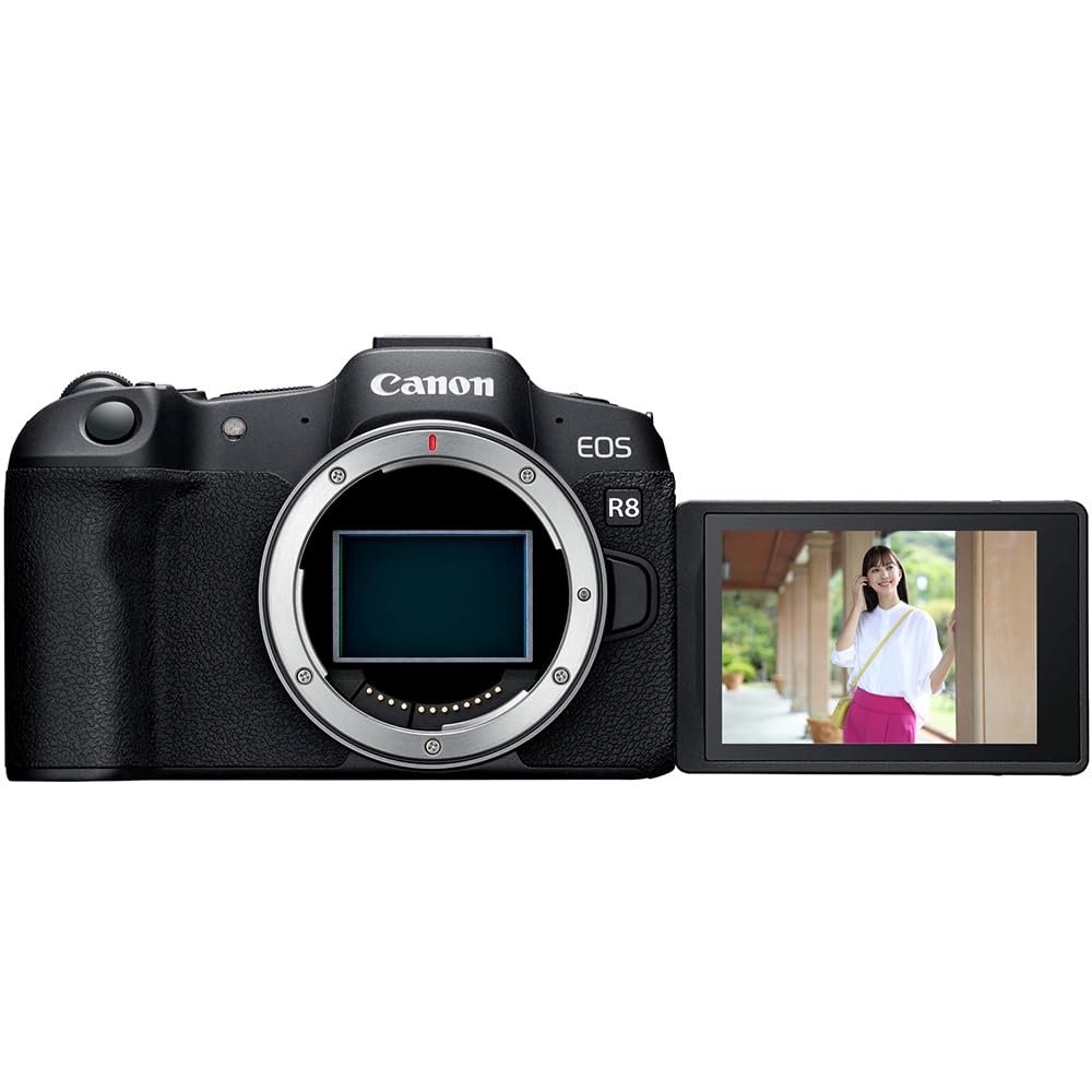 Canon EOS R8 Full Frame Mirrorless Camera + RF 24-50mm F4.5-6.3 is STM Lens 5803C012 Bundle with Lexar Premium 64GB SDXC Memory Card, Deco Essentials Camera Bag and Corel Photo Video Suite
