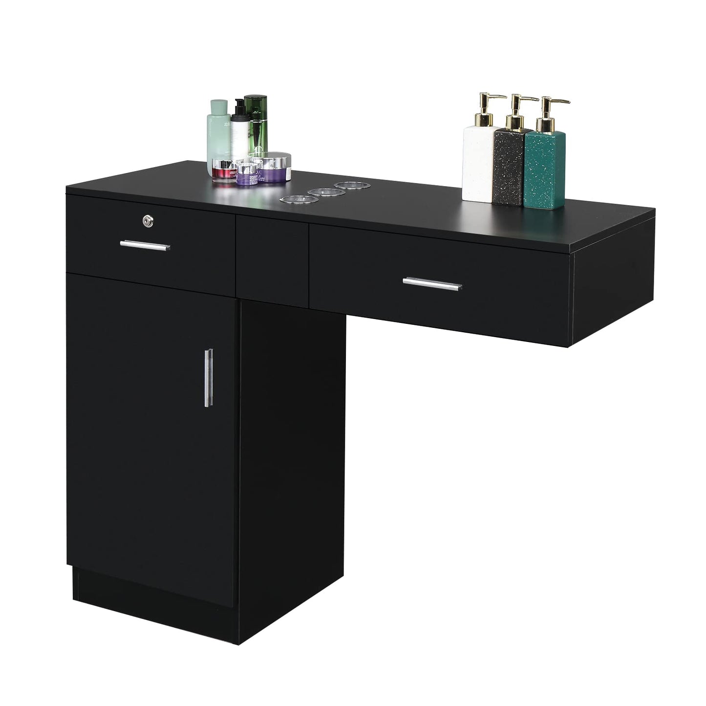Wall Mount Salon Hair Styling Beauty Spa Equipment Wall Mount Salon Station Hair Styling, Barber Salon Stations Storage Cabinet, Beauty Spa Equipment professional Salon Wall Mounted shelf station