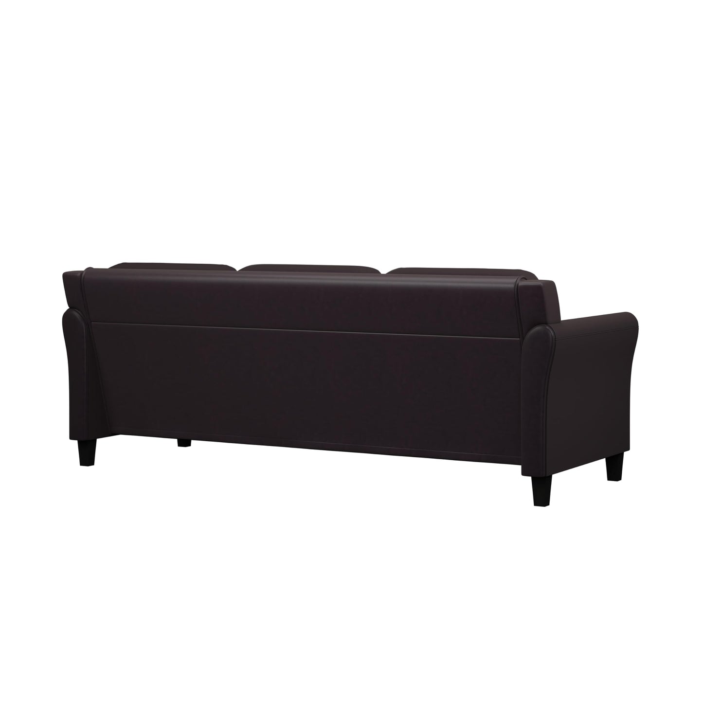 Studio Living Harrington 80.3" Sofa, Transitional Modern, Pocket Coil Comfort, Easy Assembly, Vegan Leather, Java
