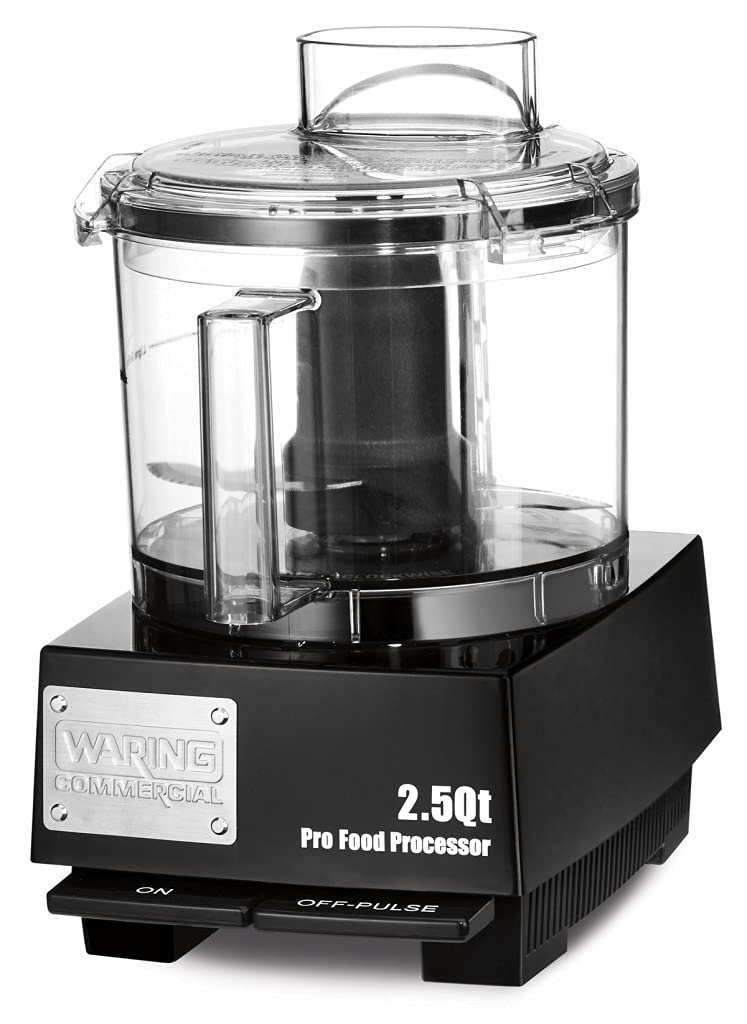Waring Commercial Food Processor, 2.5 Quart Capacity with Flat Lid, 3/4 Horsepower Motor, Vegetable Chopper for Professional Kitchens, WFP11SW