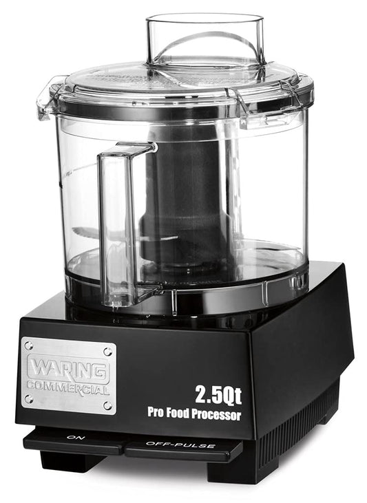 Waring Commercial Food Processor, 2.5 Quart Capacity with Flat Lid, 3/4 Horsepower Motor, Vegetable Chopper for Professional Kitchens, WFP11SW