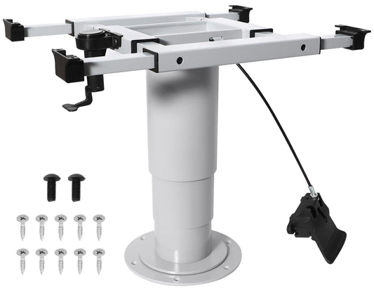 HWHongRV Adjustable RV Table Pedestal Stand Leg with Gas Lift, Pneumatic Table Leg Base Mount Can Be Adjusted up and Down, Front and Back, Left and Right, Table Bogie for RV Marine Boat Marine Yacht