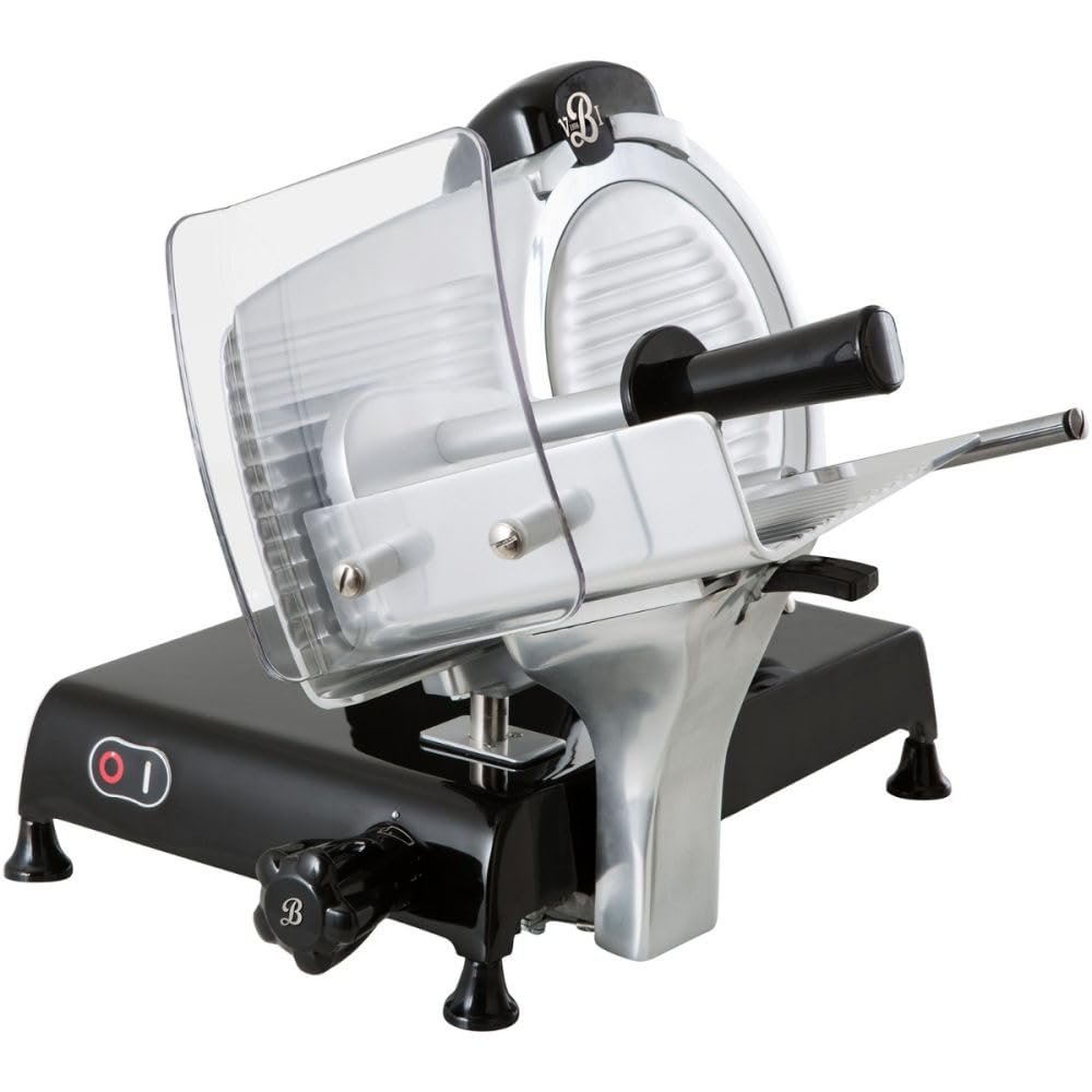 VBI Milano 1898 Red Line 250 Electric Food Slicer | 10" Blade | Perfect Cuts & Reduced Waste | Built-In Sharpener | Premium Kitchen Appliance | Italian Heritage Since 1898 (Black)