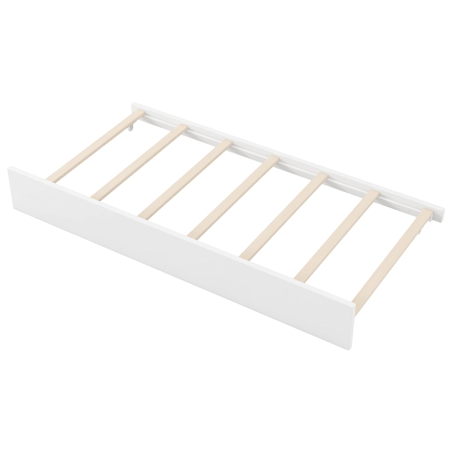 Merax Twin Size Wood Daybed with Storage Shelves, Platform Bed Frame Upholstered Backrest, USB and Trundle, Easy Assembly, White