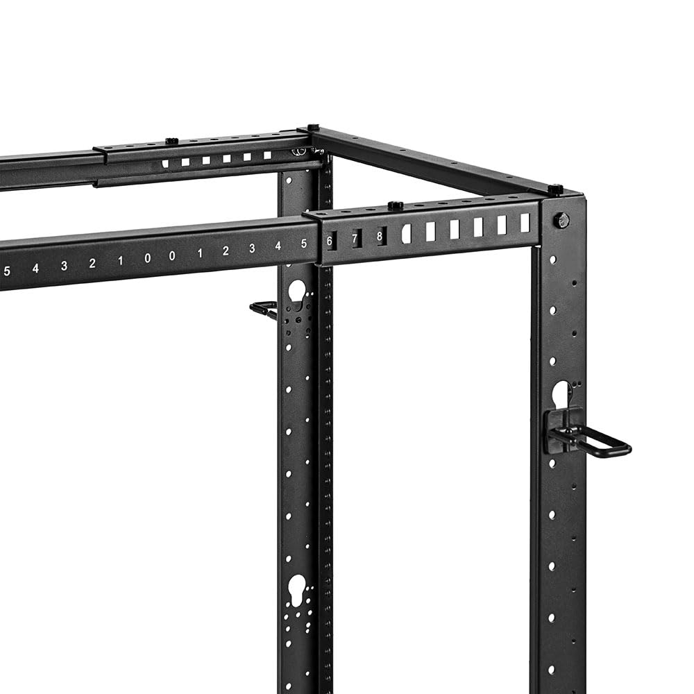 NavePoint 18U 4 Post Server Rack – Open Frame Rack for 19 Inch Equipment, Adjustable Depth 4-Post Network Rack with Casters Wheels, 18U Server Rack 1320lbs Capacity, Black