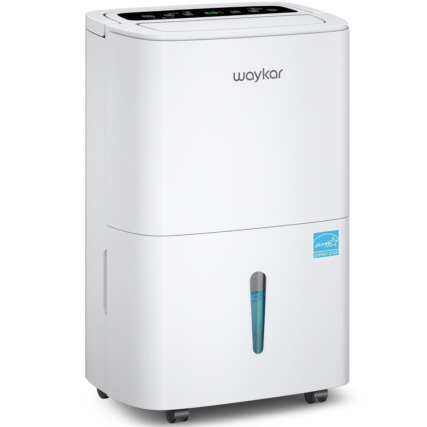 Waykar 150 Pints 2025 Energy Star Dehumidifier for Spaces up to 7,000 Sq. Ft at Commercial and Industrial Large Room, Warehouse, Storage, Home, Basement, with Drain Hose, Auto Defrost, Self-Drying