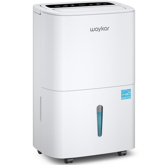 Waykar 150 Pints 2025 Energy Star Dehumidifier for Spaces up to 7,000 Sq. Ft at Commercial and Industrial Large Room, Warehouse, Storage, Home, Basement, with Drain Hose, Auto Defrost, Self-Drying