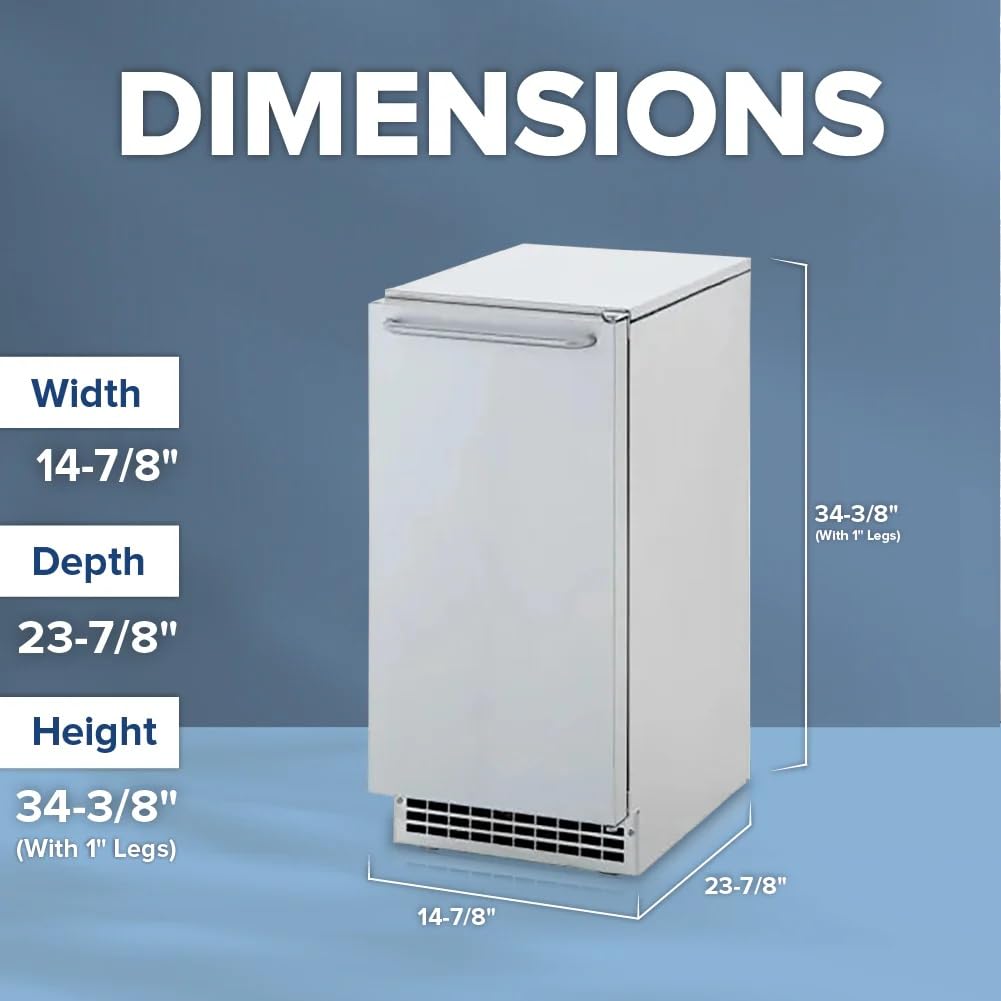 Ice-O-Matic GEMU090 Pearl Self-Contained Ice Machine with Air Condensing Unit Pure Ice Technology 115 Volt Plug-In and Quiet Operation in Stainless Steel