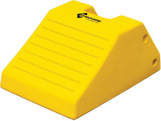 Checkers Heavy Duty Wheel Chocks for 95"-142" Tires, One Large Tire Chock for Haul Trucks, Loaders, and Cranes, 427 Ton Capacity, Lightweight HDPE, Made in the USA, Yellow, MC3012