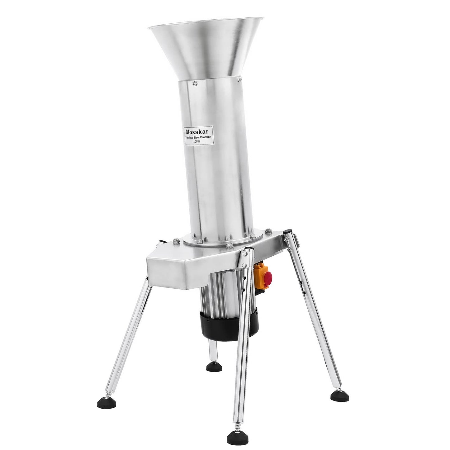 1100W Mosakar Fruit Apple Crusher. Whole Apple Pear Potato Grinder - Make Fine Pulp. Stainless Steel Fruit Scratter Pulper for Wine Juice Cider Press