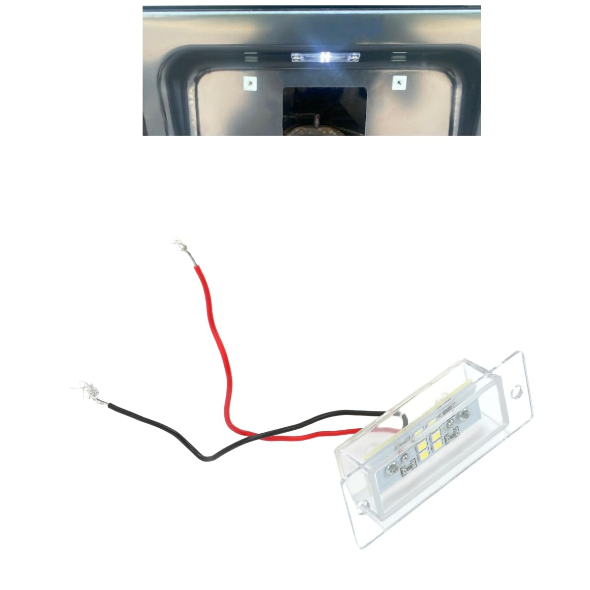 HECASA Roll Pan License Plate LED Light Tag Light, Clear Plastic, Model CB-2472
