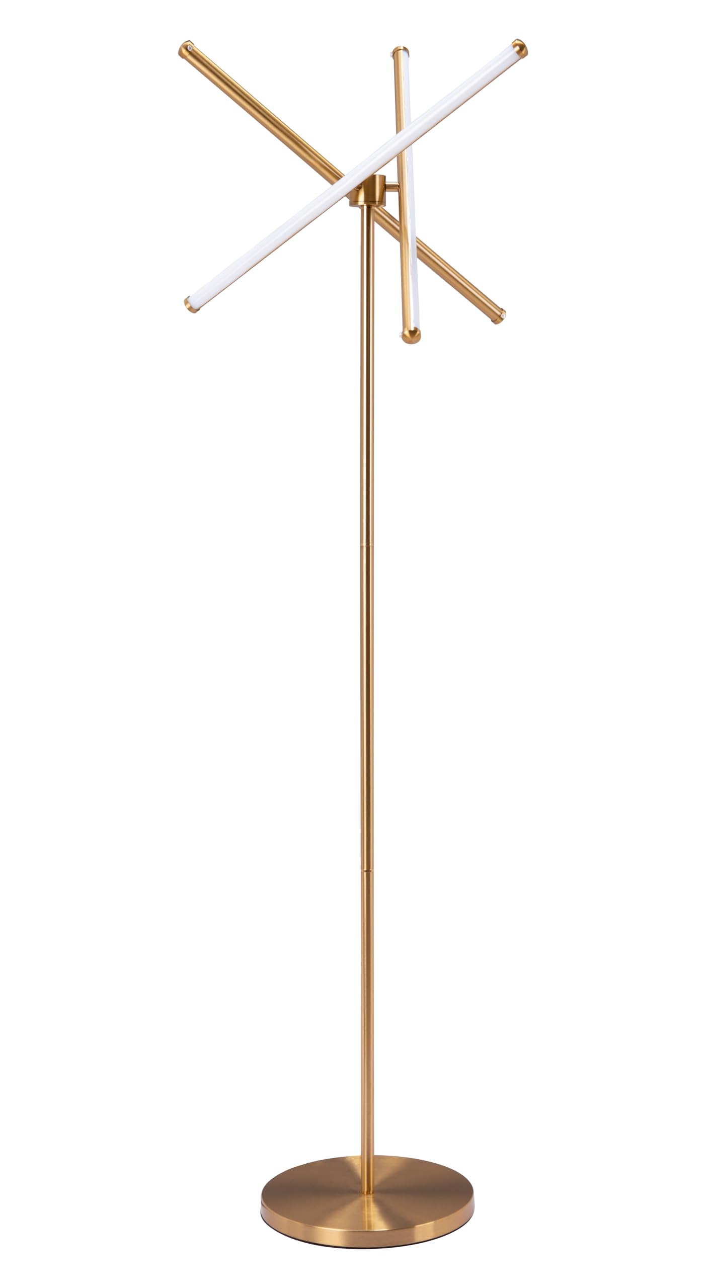 Zuo Garza Floor Lamp, Brass, Modern Style, 24.4in W x 24.4in D x 65in H, Model 56140