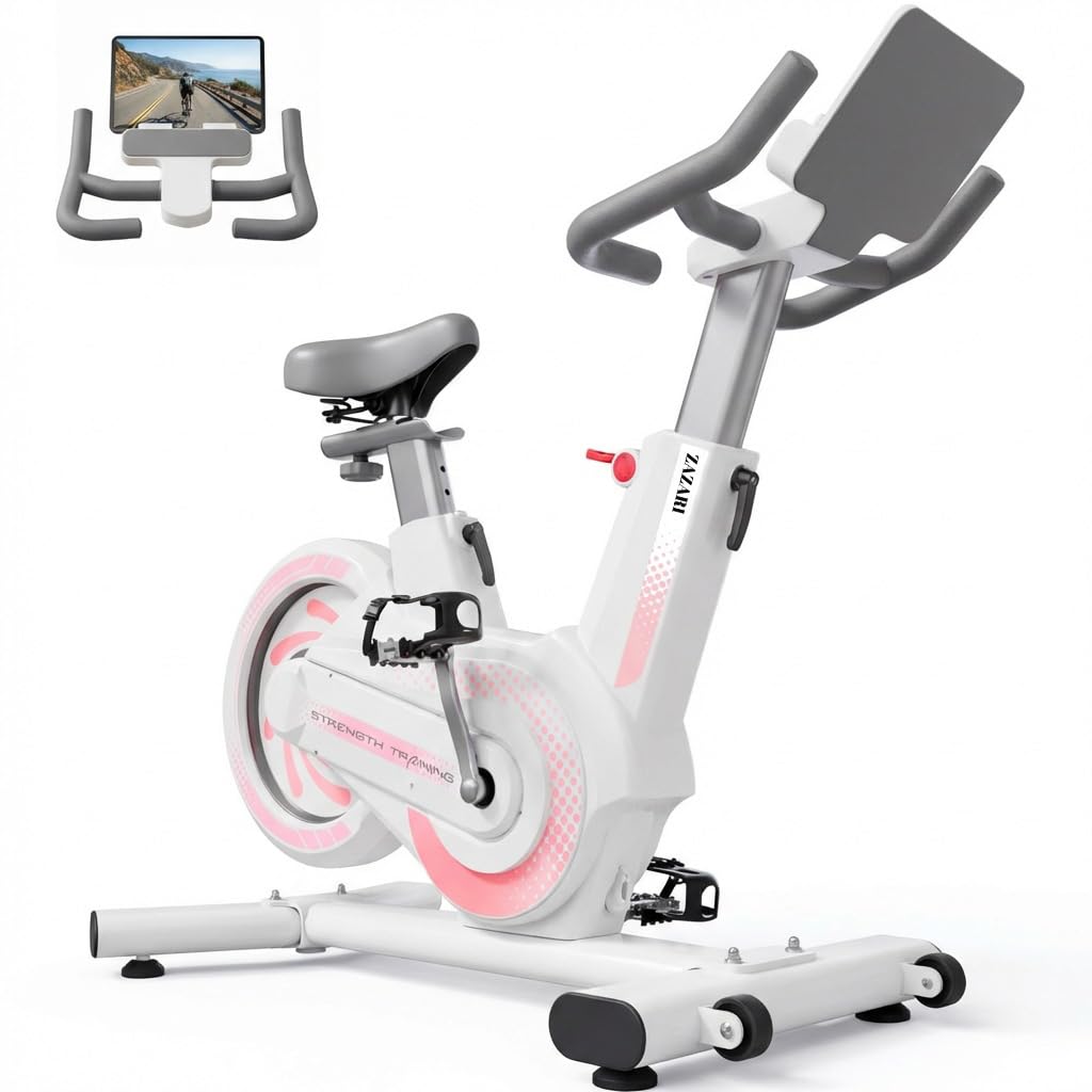ZAZARI Compact Magnetic Exercise Bike, White