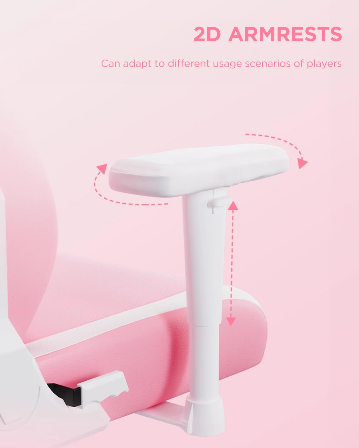AutoFull C2 Gaming Chair Computer Chair with Ergonomic Wingless Cushion PU Leather Racing Style PC Chair with Footrest and Lumbar Support Pillow（Pink）