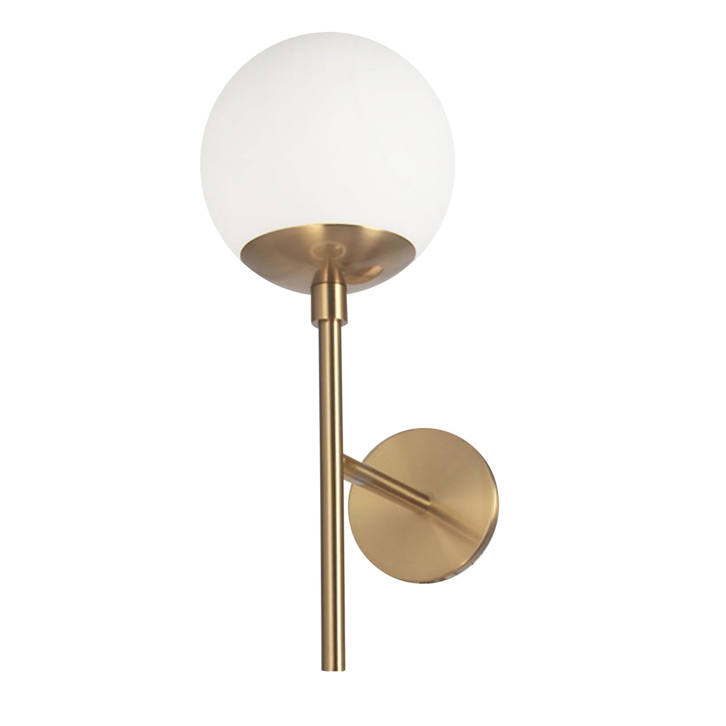 Dainolite 1 Light Wall Sconce Aged Brass with White Glass DAY-161W-AGB