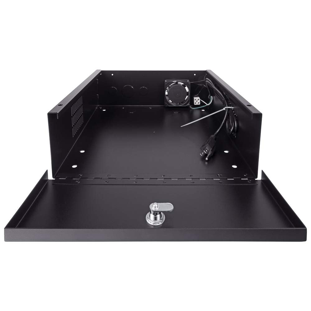 Navepoint DVR Security Heavy Duty Lock-Box with Fan 15 Inch x 15 Inch x 5 Inch Black