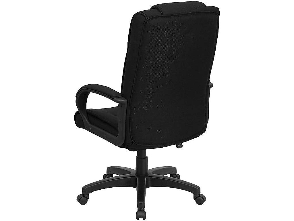 Flash Furniture Jessica High Back Black Fabric Executive Swivel Office Chair with Arms