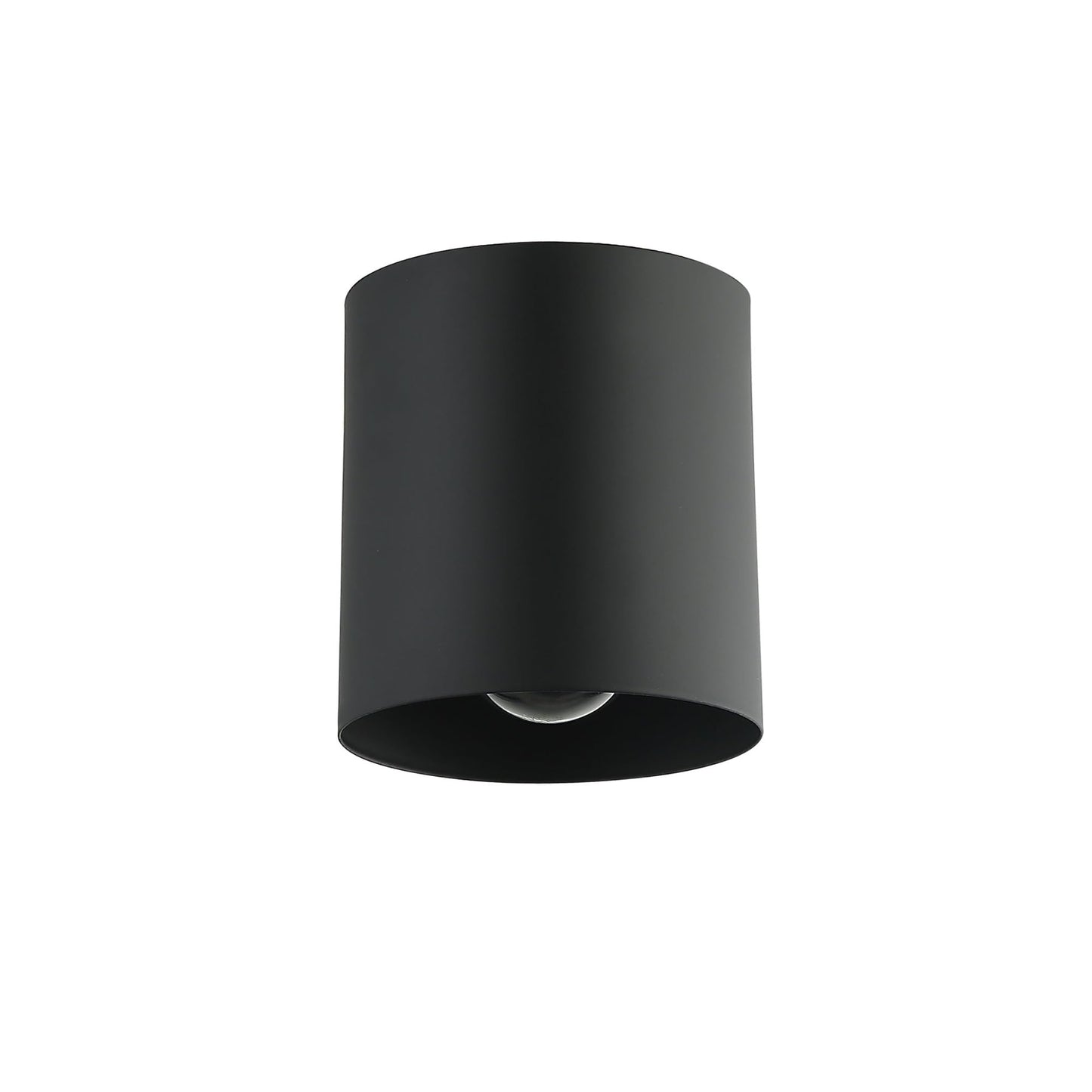 Dainolite Theron Flush Mount Light, 6.5in, Matte Black, Cylinder Design, Model TRN-41FH-MB