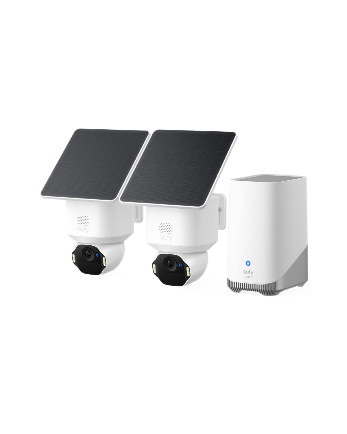 eufy Security SoloCam E42 2-Cam Kit, 4K Security Camera Wireless Outdoor, Solar Powered, AI Motion Tracking, Strobe Light, Pan & Tilt, Facial Recognition, Built-in Local Storage (Up to 16TB)