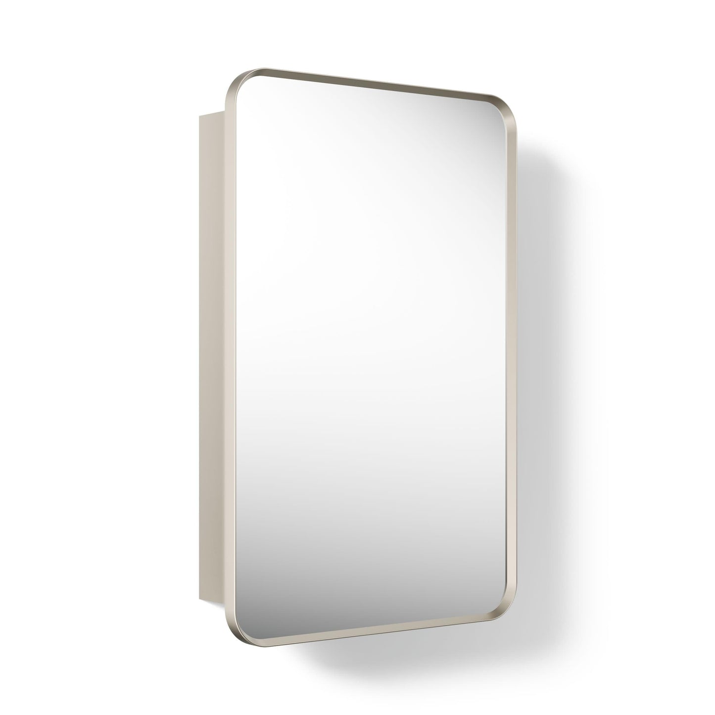 Kohler 35570-BNL Verdera® Framed Bathroom Medicine Cabinet with Mirror, Rectangular Design, Mirrored Interior, Adjustable Glass Shelves, Rustproof, 22 in. W x 34 in. H, Brushed Nickel