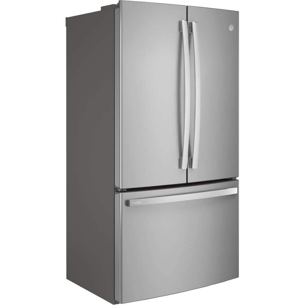 GE Profile 36 Counter Depth French Door Refrigerator with 23.1 cu. ft. Capacity Internal Water Dispenser TwinChill Evaporator and Showcase LED Lighting in Fingerprint Resistant