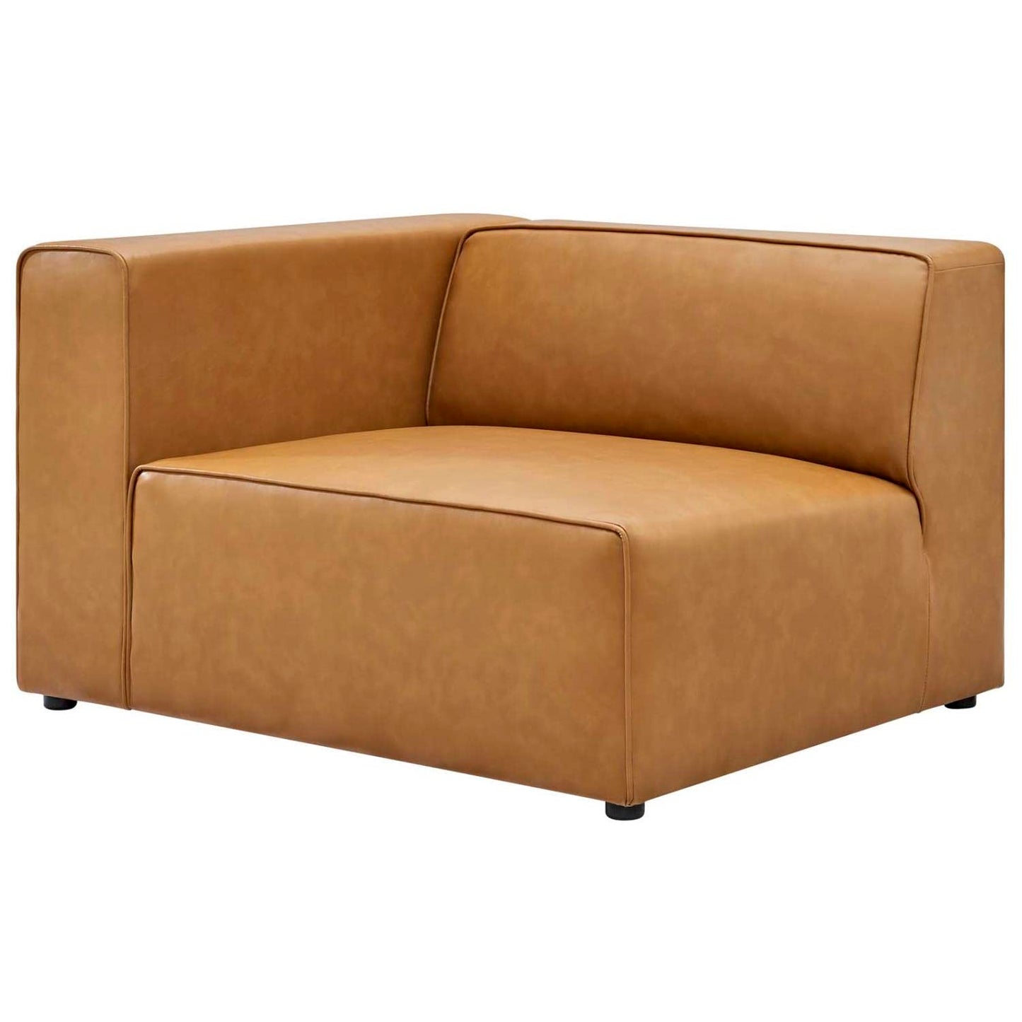 Modway Mingle Vegan Leather 2-Piece Sectional Loveseat in Tan