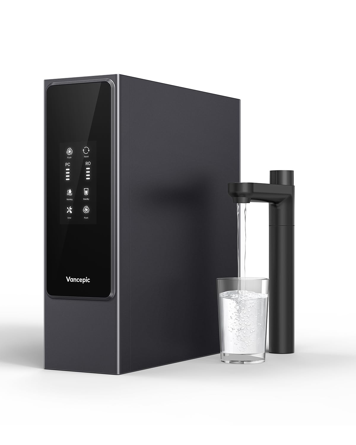 Vancepic Under Sink Reverse Osmosis Water Filter System,0.42 GPM High Flow 600 GPD Tankless RO System,3:1 Pure to Drain Ratio, 95% TDS Removal, Space-Saving Design with Faucet, NSF/EPA Standards V600