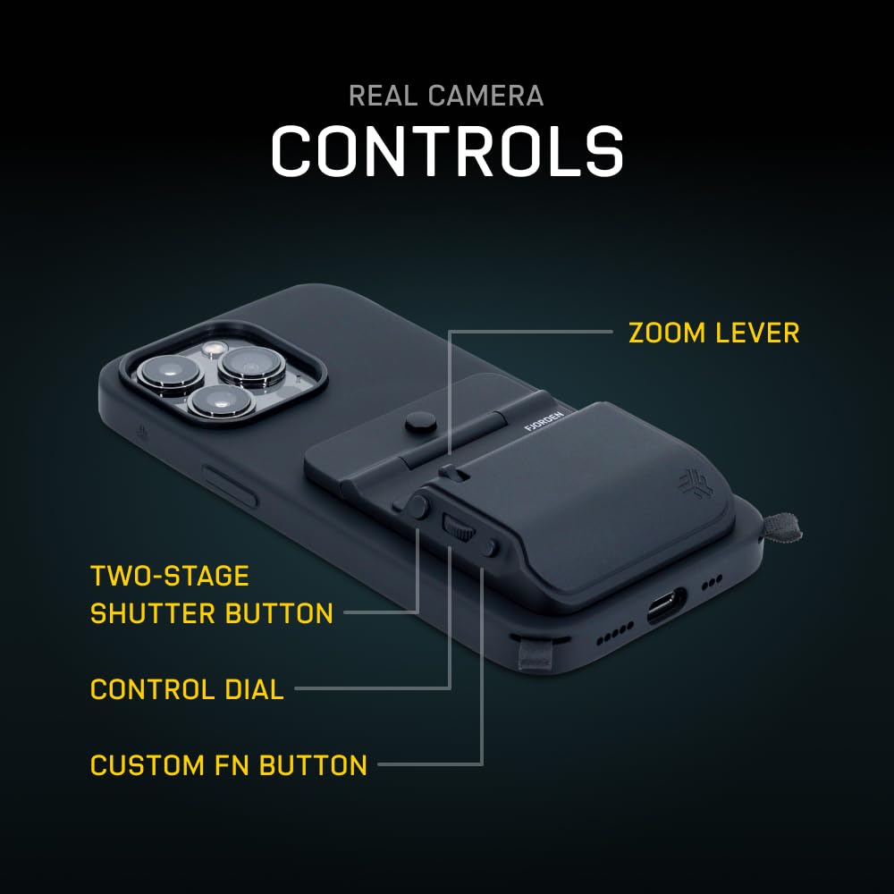 FJORDEN Ultimate Bundle for iPhone 15 Pro - Includes Fjorden Case, Black Rope Strap, and MagSafe Compatible Adapter (Medium) - Shoot Like A Pro with Your iPhone