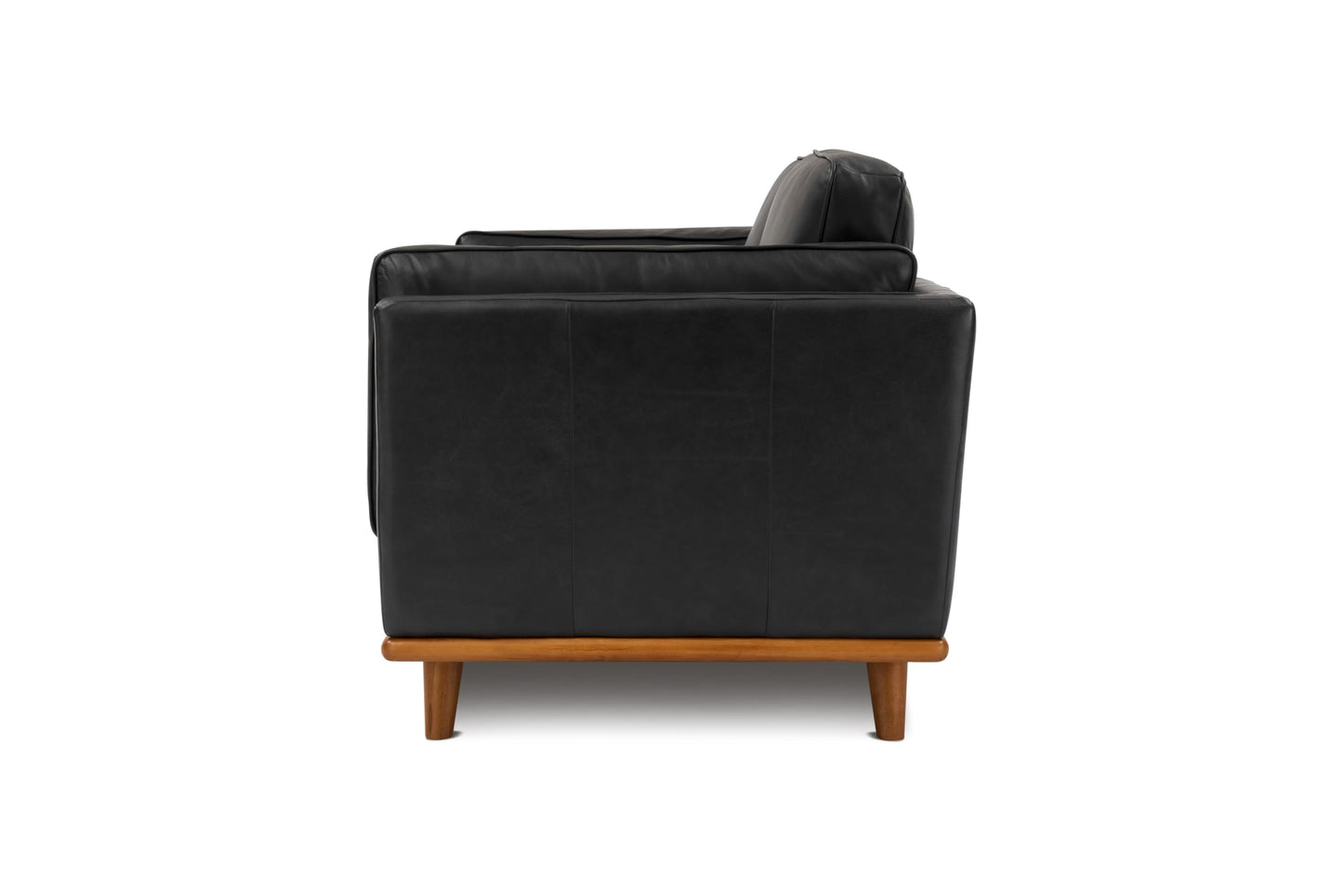 Valencia Artisan Full Leather Loveseat Sofa 66”| Pure Full Italian Nappa Leather Couch, Solid Wood Accent, Ultimate Comfort, Black