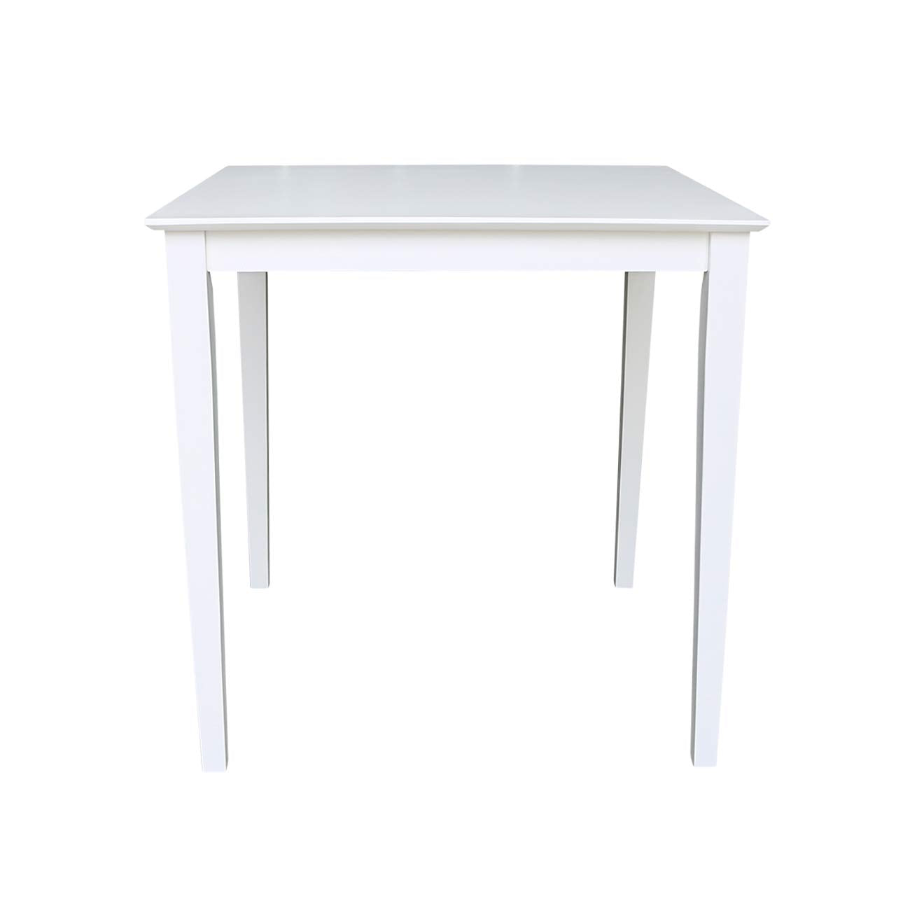 Solid Wood Counter Height Dining Table, 36 Inch High, White