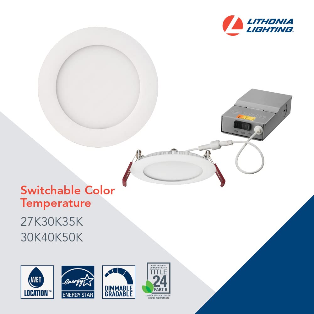 Lithonia Lighting LED Recessed Downlight, 4-Inch, Color Temperature Selectable 3000K/4000K/5000K, Oil Rubbed Bronze, Model WF4