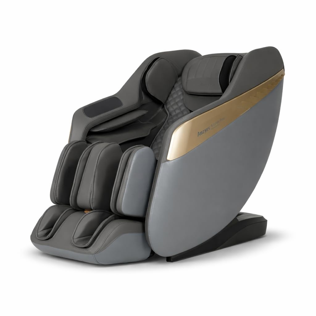Amzyes 4D Massage Chair Full Body, 20 Modes Zero Gravity Massage Chair with 53.15 Inches SL Track, Foot Massage, Neck and Shoulder Massage, Shiatsu, Bluetooth Speaker, Home, Navy Blue