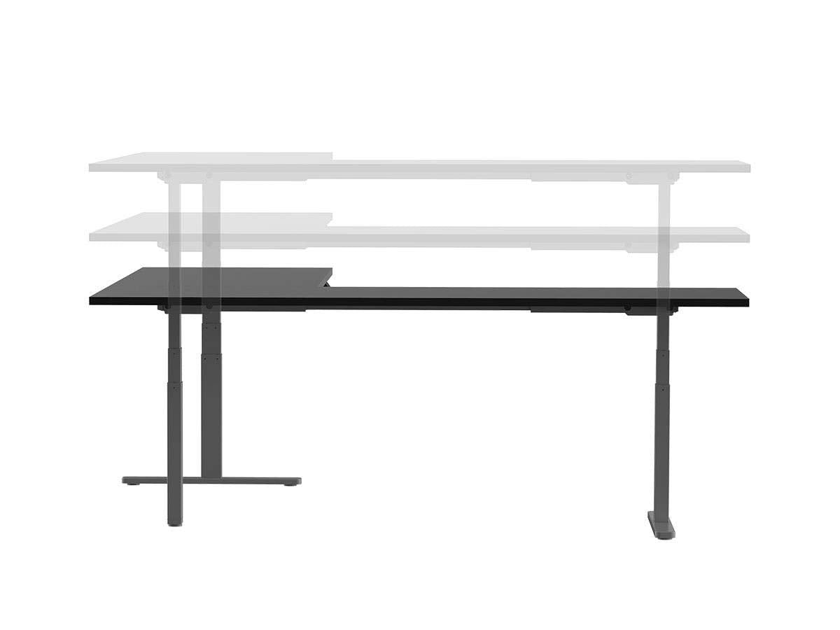 Monoprice Triple-Motor Sit-Stand Corner Desk Frame - Height-Adjustable, L-Shaped, Gray - Workstream Collection