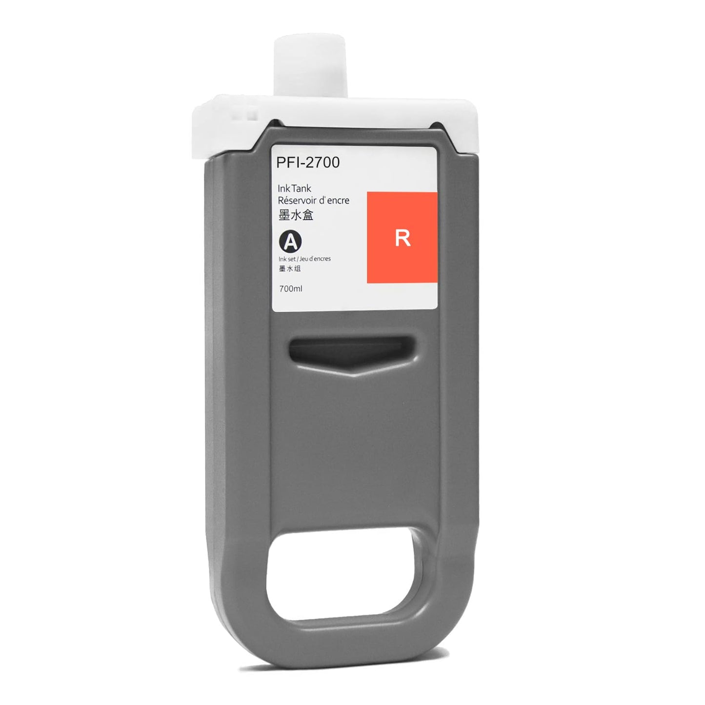KSUMEI PFI-2700 Ink Cartridge Pigment Ink Tank PFI2700 Compatible for Canon ImagePROGRAF PRO-2600 PRO-4600 PRO-6600 GP-2000 GP-4000 GP-4600S GP-6600s Printers (700ml, Red)